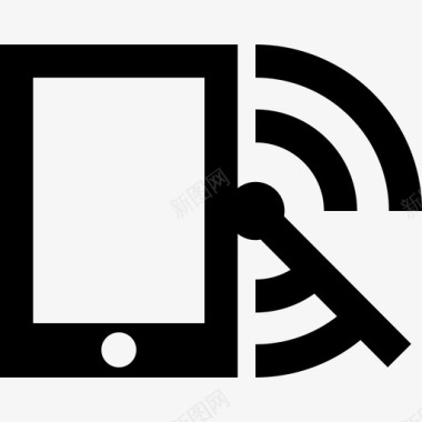 带雷达和Rss馈送符号的移动电话接口图标图标