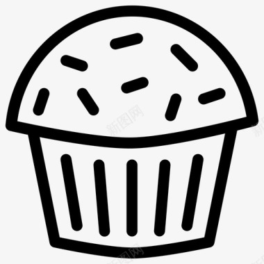 蛋糕松饼糖霜图标图标