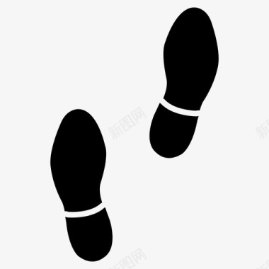 脚印鞋底路图标图标