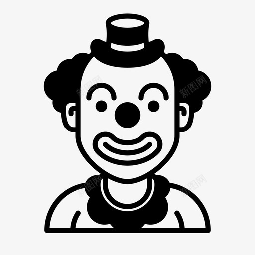 小丑聚会表演者图标svg_新图网 https://ixintu.com 专业 小丑 工人 工作 微笑 眨眼 笑脸 职业 聚会 肖像 表演者