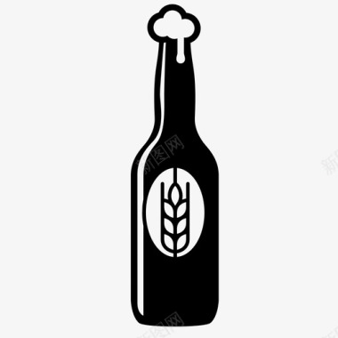 瓶子啤酒花玻璃图标图标