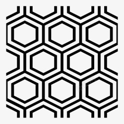 蜂巢形状六边形纺织品镶嵌图标高清图片