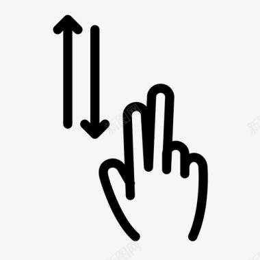 两个手指垂直滚动滑动技术图标图标