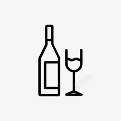 酿酒厂采购产品葡萄酒酒杯酒瓶图标高清图片