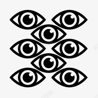 间谍眼睛警告互联网图标图标