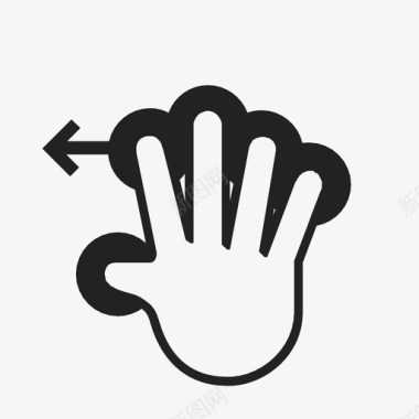 用五个手指向左拖动用户体验触摸手势图标图标