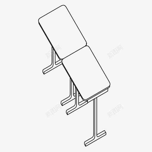 书桌双人学生图标svg_新图网 https://ixintu.com 书桌 儿童 双人 双人书桌 学生 家具