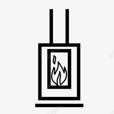 壁炉火炉暖气图标图标