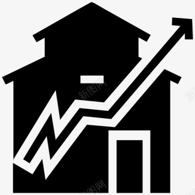 物业增长房屋价值图标图标