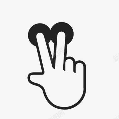 用两个手指按住用户体验触摸手势图标图标
