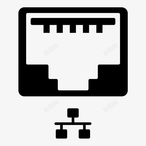 以太网端口网络和通信图标svg_新图网 https://ixintu.com 以太网端口 网络和通信