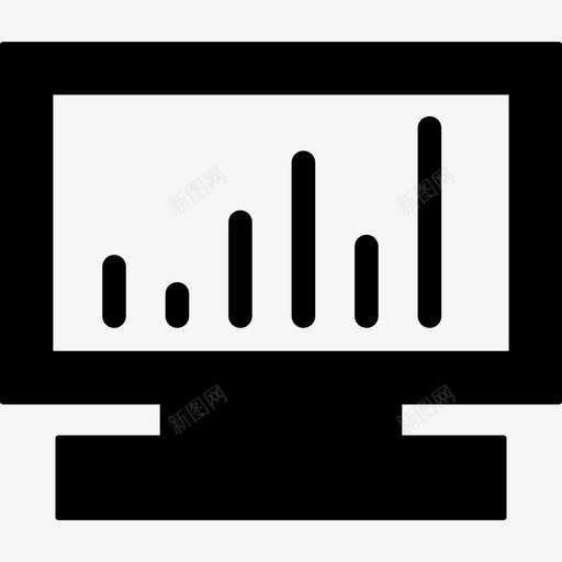 条形图图表监视器图标svg_新图网 https://ixintu.com 图表 条形图 监视器 统计 起伏