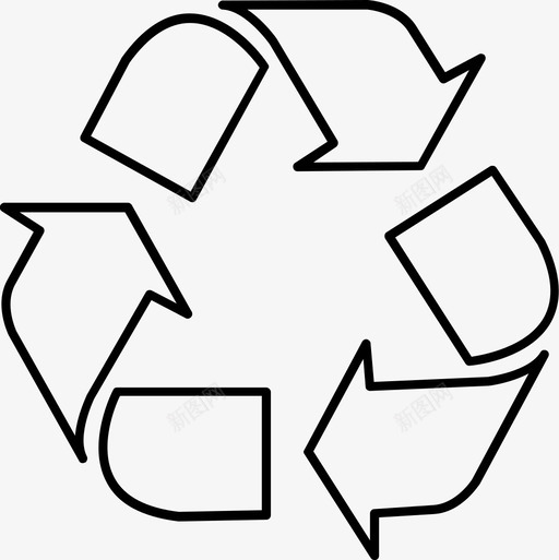 回收可持续性再利用图标svg_新图网 https://ixintu.com 八月随机图标 再利用 再加工 可持续性 回收 回收站 垃圾 绿色