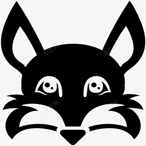 狐狸动物的脸实心的图标svg_新图网 https://ixintu.com 动物的脸 实心的图标 狐狸