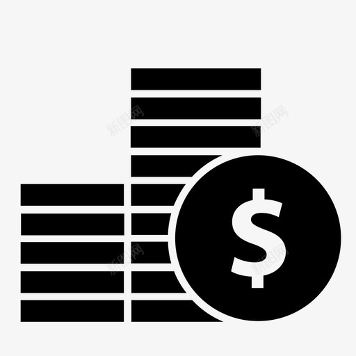 硬币货币财务图标svg_新图网 https://ixintu.com 现金 硬币 美元 美元符号 财务 货币 银行业务