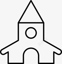 教堂小屋矢量图教堂塔楼平面图图标高清图片