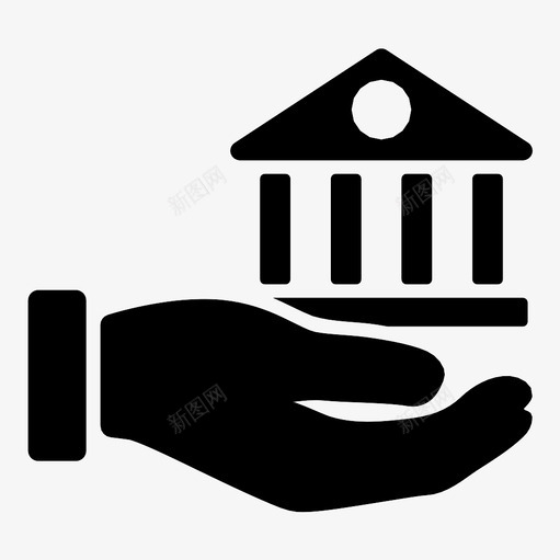 银行金融机构基金图标svg_新图网 https://ixintu.com 付款 办公室 基金 手 提议 给 资金 金融机构 钱 银行