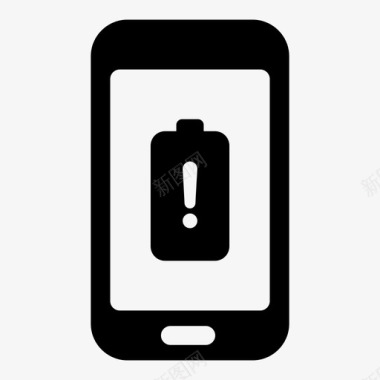 智能手机手机低电量警告图标图标