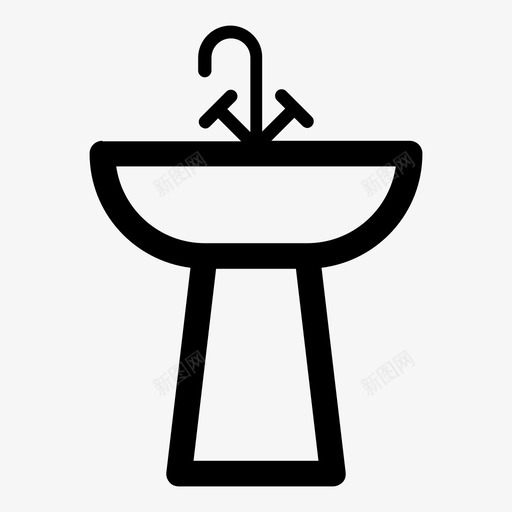 水槽水龙头盥洗室图标svg_新图网 https://ixintu.com 水槽 水龙头 洗手盆 洗脸盆 浴室 滴水器 盥洗室 组装