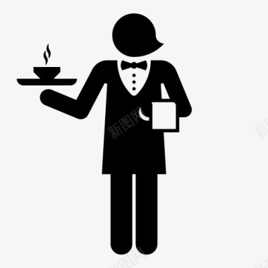服务员餐厅人图标图标