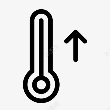 温度升高变热水银上升图标图标