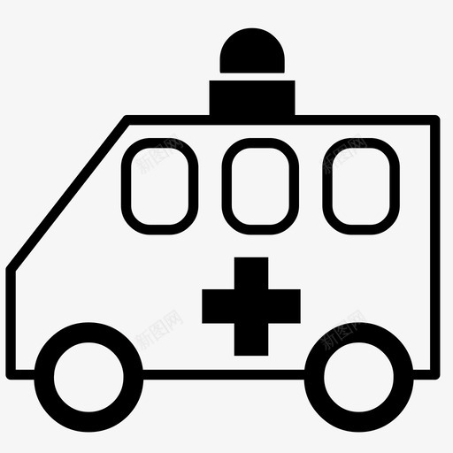 救护车移动医疗治疗图标svg_新图网 https://ixintu.com 医疗 医院 急救 救护车 治疗 移动医疗