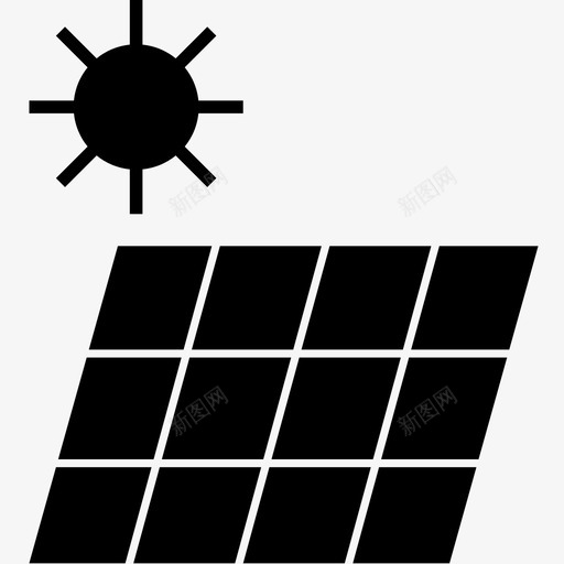 太阳能电池板光伏电力图标svg_新图网 https://ixintu.com 光伏 光线 可再生能源 天空 太阳 太阳能logo 太阳能电池板 电力 阳光