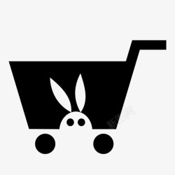 购物车兔子购物车产品采购图标高清图片