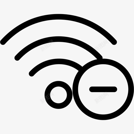 移除wifi转移减少图标svg_新图网 https://ixintu.com 信号 减少 删除 取消 断开连接 社交 移除wifi 网络 网络线路图标 转移 频率