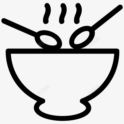 碗带勺子的碗热的图标svg_新图网 https://ixintu.com 勺子 带勺子的碗 汤 沙拉碗 热的 热的食物 碗 蒸汽