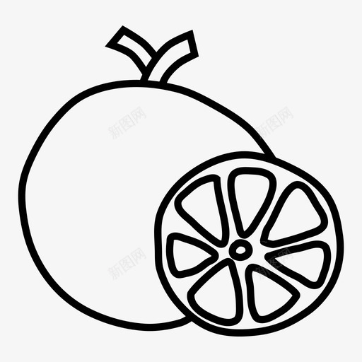 橙色食物涂鸦图标svg_新图网 https://ixintu.com 橙色 食物涂鸦
