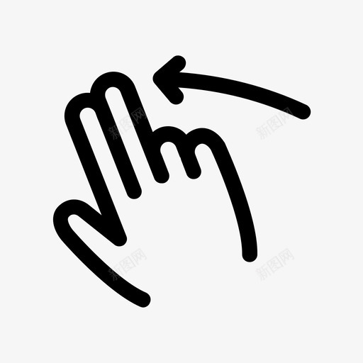 向左滑动两个手指传输图标svg_新图网 https://ixintu.com 两个手指 交互 传输 修改 向左滑动 手势 移动 触摸屏
