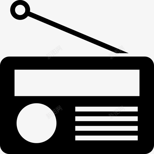 收音机老式无线电波图标svg_新图网 https://ixintu.com 古董收音机 复古 收音机 无线电波 老式