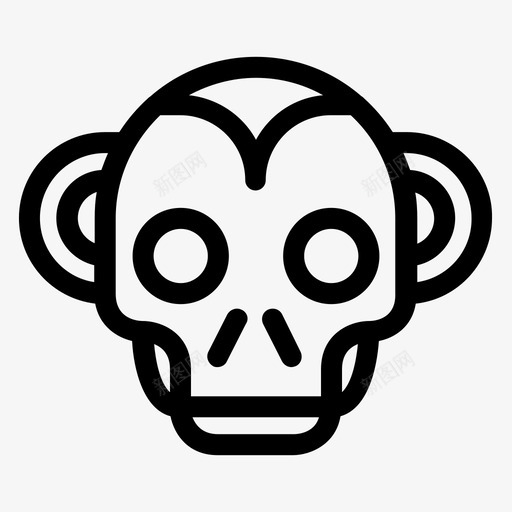 猿脸面部表情图标svg_新图网 https://ixintu.com 亡灵 情绪 死亡情绪 猴子 猿 脸 面部表情 骨骼