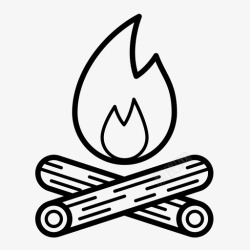 壁炉内燃烧的木材图片营火荒野温暖图标高清图片