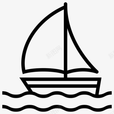 帆船风浪图标图标