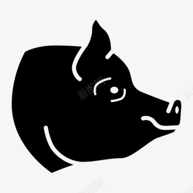 生猪头肉猪猪肉自然图标图标