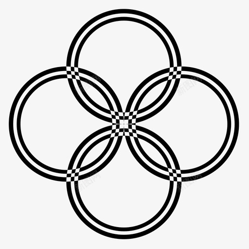 图案对称形状图标svg_新图网 https://ixintu.com 几何 图案 圆 圆环 对称 形状 重叠 重复