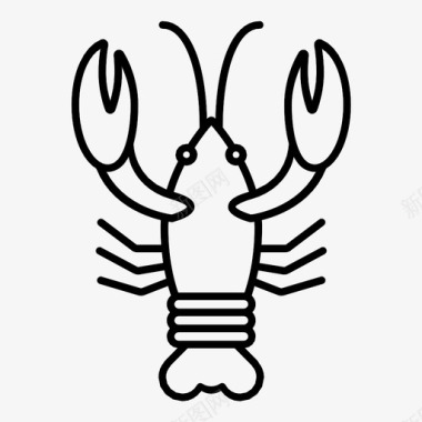 螯虾甲壳类图标图标