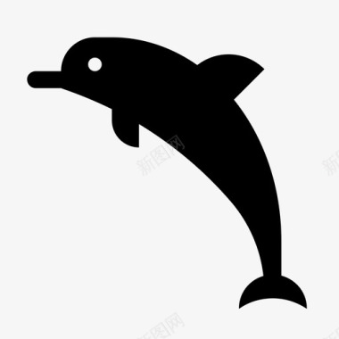 海豚动物跳跃的海豚图标图标