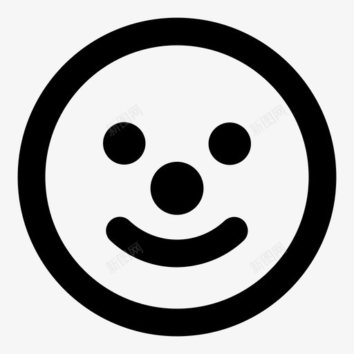 小丑面部表情感情图标svg_新图网 https://ixintu.com 傻傻 傻脸 小丑 微笑 情绪 感情 笑脸 面部表情