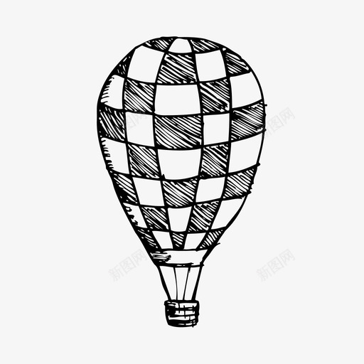 热气球天空素描图标svg_新图网 https://ixintu.com 天空 手绘 涂鸦 漂浮 灯光 灯光类型 热气球 素描 飞行