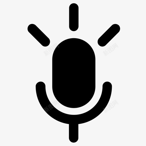 麦克风语音讲话图标svg_新图网 https://ixintu.com 听力 录音 扬声器 观察 讲话 设备 语音 音频 麦克风
