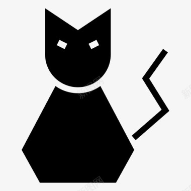 猫黑色邪恶图标图标