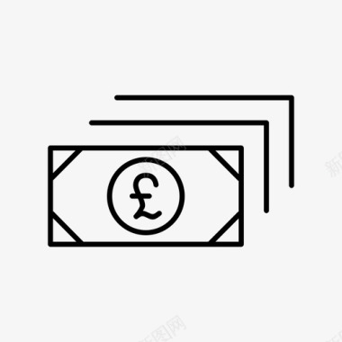 货币英镑纸币图标图标
