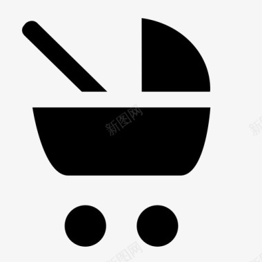 婴儿车旅行滚动图标图标
