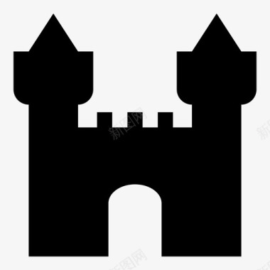 城堡建筑防御图标图标