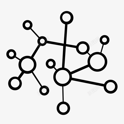 网络技术结构图标svg_新图网 https://ixintu.com 人 全局 关系 图表 技术 数据可视化和结构 结构 网络 节点 连接 通信