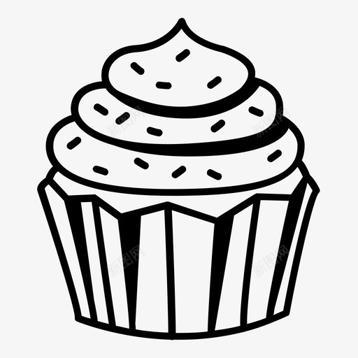 纸杯蛋糕甜点糖霜图标svg_新图网 https://ixintu.com 洒布 烘焙 甜品 甜点 糖霜 纸杯蛋糕