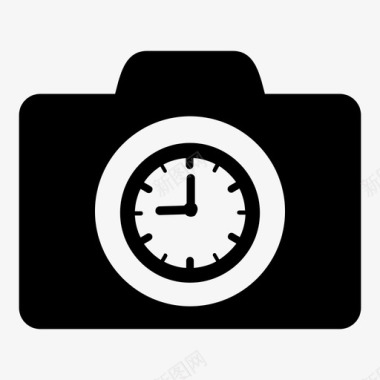 照相机照片时钟照片时间图标图标